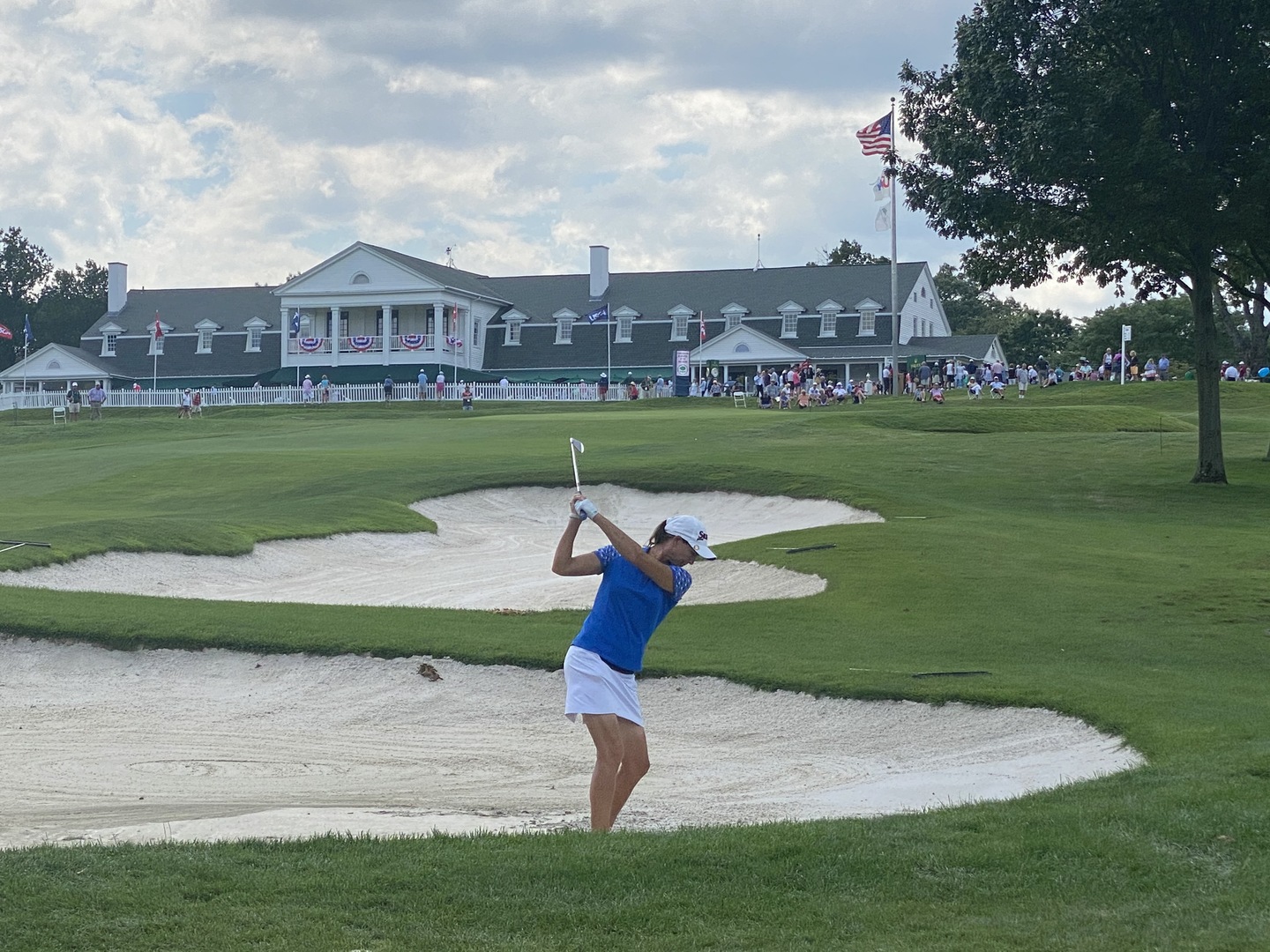 Round 1 - straight uphill, 130 yds.  Put it close, then chip & up for Par